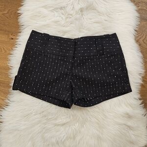 Vintage Low Rise Women's Black Pinstripe Dot Casual Shorts